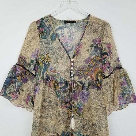 Jiffunny Do Womens A Line Dress Beige Floral Midi - Picture 2 of 12